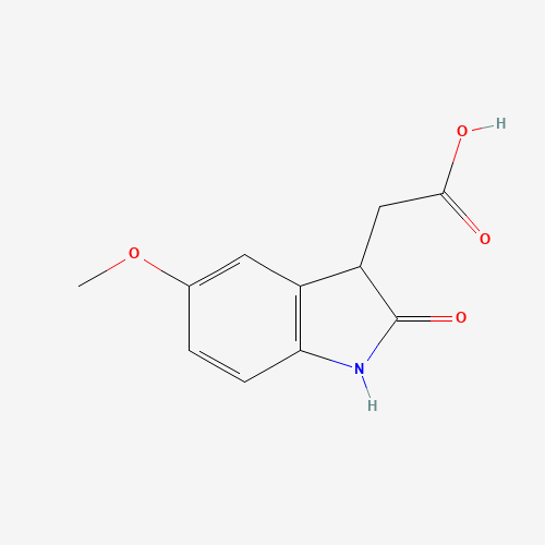 (5-Methoxy-2-oxo-2,3-dihydro-1H-indol-3-yl)-acetic acid (CAS: 885272-25-3) - Chemical Structure and Molecular Formula 