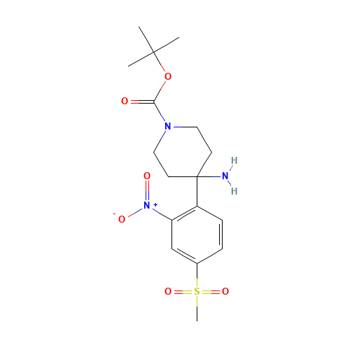 1-Boc-4-[4-(methylsulfonyl)-2-nitrophenyl]-piperidin-4-amine (CAS: 849035-91-2) - Related Chemical Product