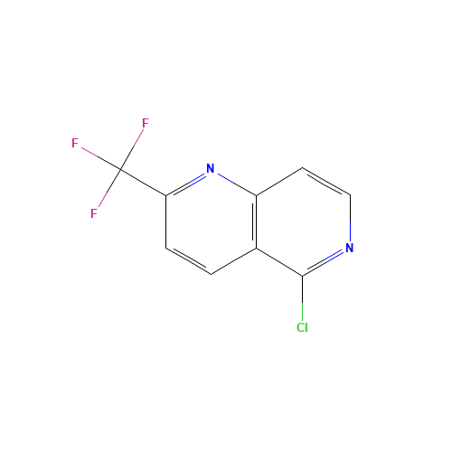 5-Chloro-2-(trifluoromethyl)-1,6-naphthyridine (CAS: 890301-88-9) - Chemical Structure and Molecular Formula 