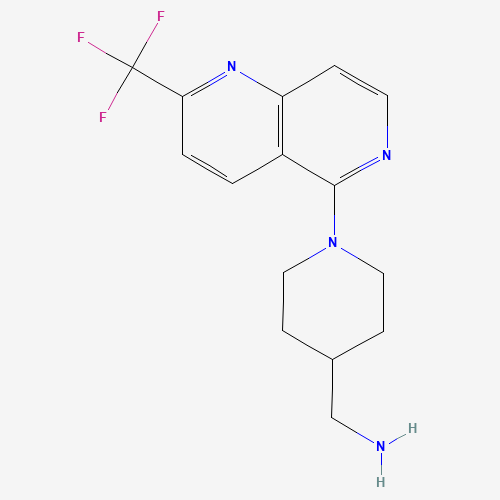 1-{1-[2-(Trifluoromethyl)-1,6-naphthyridin-5-yl]-piperidin-4-yl}methanamine (CAS: 909644-98-0) - Related Chemical Product