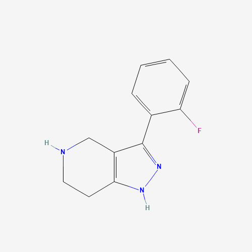3-(2-Fluorophenyl)-4,5,6,7-tetrahydro-2H-pyrazolo[4,3-c]pyridine (CAS: 916423-12-6) - Chemical Structure and Molecular Formula 