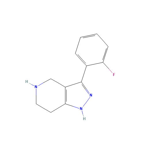 3-(2-Fluorophenyl)-4,5,6,7-tetrahydro-2H-pyrazolo[4,3-c]pyridine (CAS: 916423-12-6) - Chemical Structure and Molecular Formula 