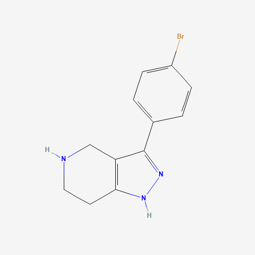 3-(4-Bromophenyl)-4,5,6,7-tetrahydro-2H-pyrazolo[4,3-c]pyridine (CAS: 916423-56-8) - Chemical Structure and Molecular Formula 