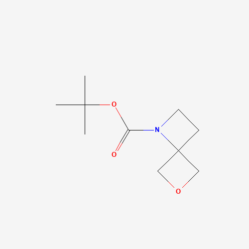 6-Oxa-1-azaspiro[3.3]heptane-1-carboxylic acid tert-butyl ester (CAS: 1245816-27-6) - Chemical Structure and Molecular Formula 