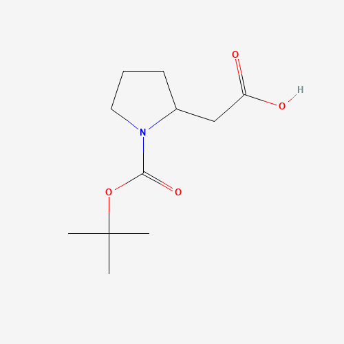 2-{1-[(tert-Butoxy)carbonyl]pyrrolidin-2-yl}acetic acid (CAS: 194154-91-1) - Chemical Structure and Molecular Formula 