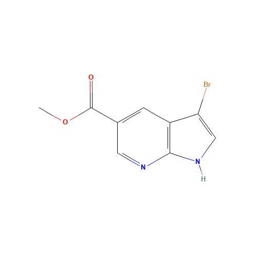 3-Bromo-7-azaindole-5-carboxylic acid methyl ester (CAS: 1190322-65-6) - Chemical Structure and Molecular Formula 