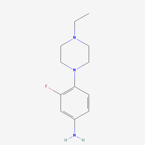 4-(4-Ethyl-1-piperazinyl)-3-fluoro-benzenamine (CAS: 873537-27-0) - Chemical Structure and Molecular Formula 