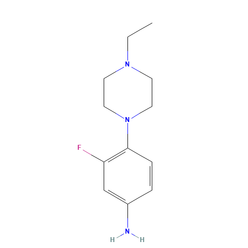 4-(4-Ethyl-1-piperazinyl)-3-fluoro-benzenamine (CAS: 873537-27-0) - Chemical Structure and Molecular Formula 