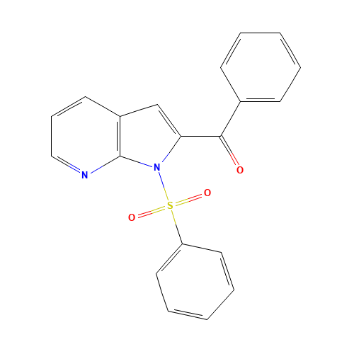Phenyl(1-(phenylsulfonyl)-1H-pyrrolo[2,3-b]pyridin-2-yl)methanon (CAS: 1198283-74-7) - Chemical Structure and Molecular Formula 