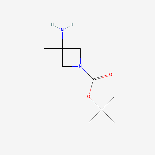 tert-Butyl 3-amino-3-methyl-azetidine-1-carboxylate (CAS: 1158758-77-0) - Chemical Structure and Molecular Formula 