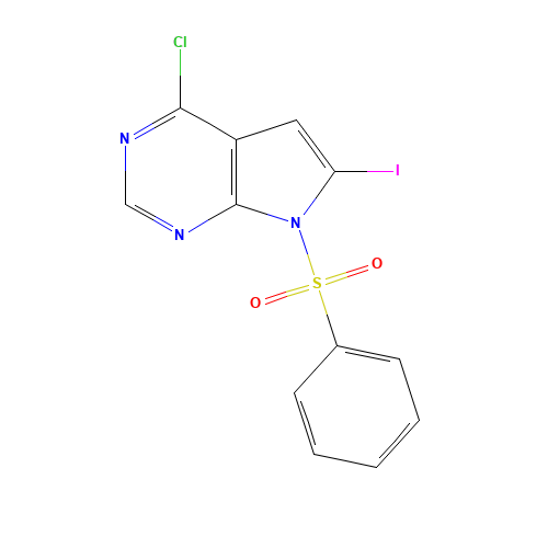 7-(Benzenesulfonyl)-4-chloro-6-iodo-pyrrolo[2,3-d]pyrimidine (CAS: 876343-09-8) - Related Chemical Product