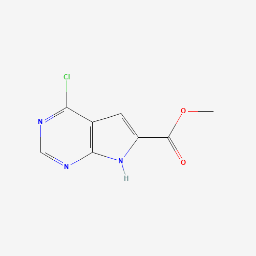 4-Chloro-7H-pyrrolo[2,3-d]pyrimidine-6-carboxylic acid methyl ester (CAS: 944709-69-7) - Chemical Structure and Molecular Formula 