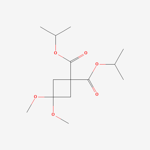 Diisopropyl 3,3-dimethoxycyclobutane-1,1-dicarboxylate (CAS: 115118-68-8) - Chemical Structure and Molecular Formula 
