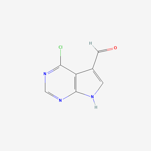 4-Chloro-7H-pyrrolo[2,3-d]pyrimidine-5-carbaldehyde (CAS: 908287-21-8) - Chemical Structure and Molecular Formula 