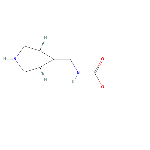 tert-Butyl N-[[(1S,5R)-3-azabicyclo[3.1.0]hexan-6-yl]methyl]carbamate (CAS: 134575-12-5) - Chemical Structure and Molecular Formula 