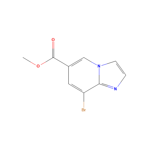 Methyl 8-bromo-imidazo[1,2-a]pyridine-6-carboxylate (CAS: 1234616-08-0) - Chemical Structure and Molecular Formula 