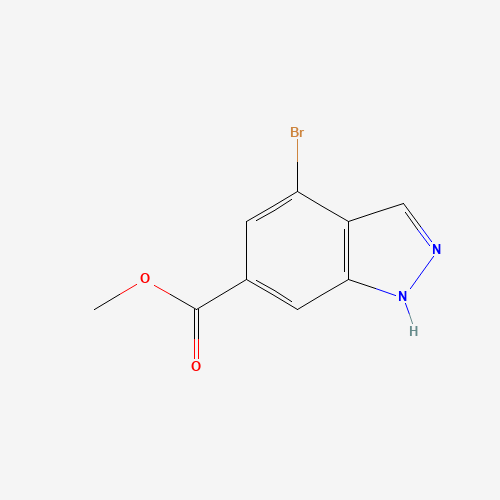 Methyl 4-bromo-6-(1H)-indazole carboxylate (CAS: 885518-47-8) - Chemical Structure and Molecular Formula 