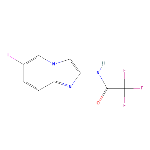 2,2,2-Trifluoro-N-(6-iodo-imidazo[1,2-a]pyridin-2-yl)acetamide (CAS: 209971-49-3) - Chemical Structure and Molecular Formula 