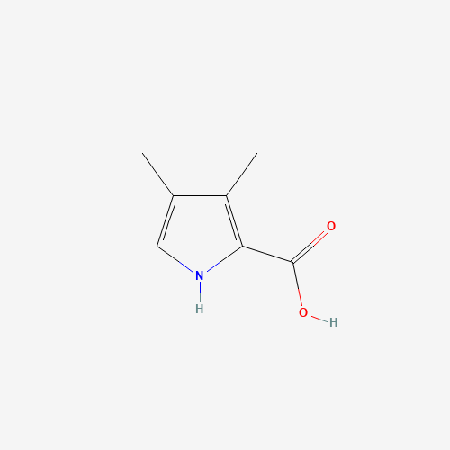3,4-Dimethyl-1H-pyrrole-2-carboxylic acid (CAS: 89776-55-6) - Chemical Structure and Molecular Formula 
