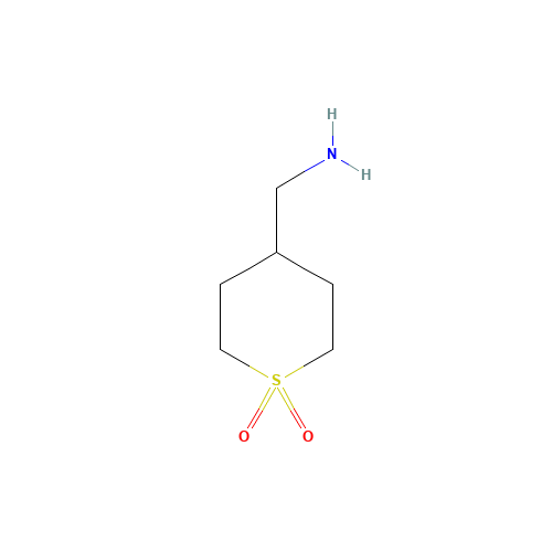 [(1, 1-Dioxotetrahydro-2H-thiopyran-4-yl)methyl]amine (CAS: 476660-77-2) - Chemical Structure and Molecular Formula 