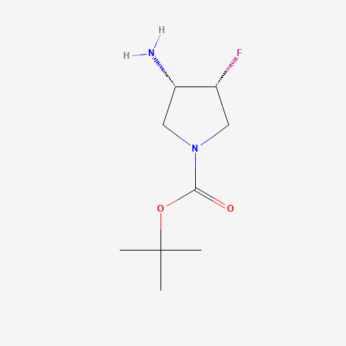 tert-Butyl (3R,4S)-3-amino-4-fluoro-pyrrolidine-1-carboxylate (CAS: 1174020-30-4) - Chemical Structure and Molecular Formula 