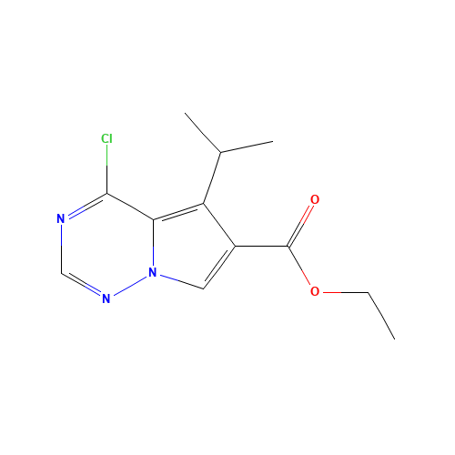 Ethyl 4-chloro-5-isopropylpyrrolo[2,1-f][1,2,4]triazine-6-carboxylate (CAS: 658084-80-1) - Chemical Structure and Molecular Formula 