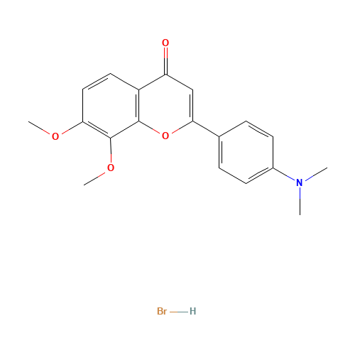 2-(4-(Dimethylamino)phenyl)-7,8-dimethoxy-4H-chromen-4-one hydrobromide (CAS: 1205548-03-3) - Chemical Structure and Molecular Formula 