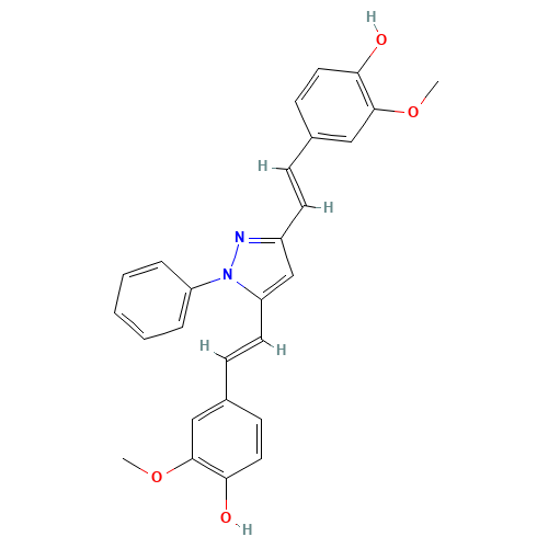 4,4'-(1E,1'E)-2,2'-(1-Phenyl-1H-pyrazole-3,5-diyl)-bis(ethene-2,1-diyl)bis(2-methoxyphenol) (CAS: 828911-76-8) - Related Chemical Product