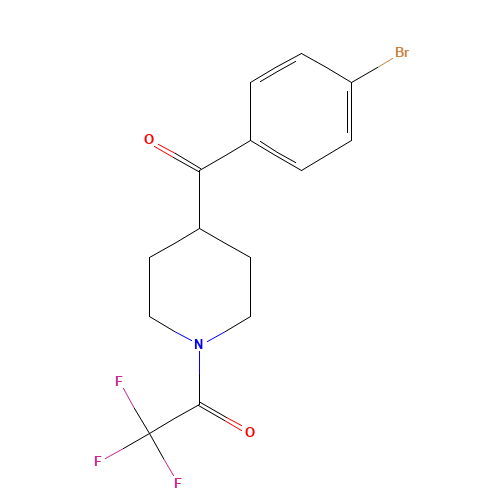 2,2,2-Trifluoro-1-(4-(4-bromobenzoyl)-piperidin-1-yl)ethanone (CAS: 203186-01-0) - Chemical Structure and Molecular Formula 