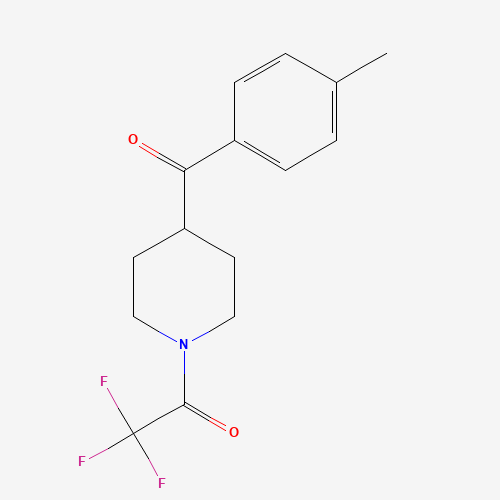 2,2,2-Trifluoro-1-(4-(4-methylbenzoyl)-piperidin-1-yl)ethanone (CAS: 1198285-26-5) - Chemical Structure and Molecular Formula 