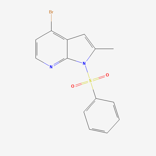 4-Bromo-2-methyl-1-(phenylsulfonyl)-1H-pyrrolo[2,3-b]pyridine (CAS: 1014613-05-8) - Chemical Structure and Molecular Formula 