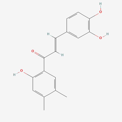 (E)-3-(3,4-Dihydroxyphenyl)-1-(2-hydroxy-4,5-dimethylphenyl)prop-2-en-1-one chemical structure (E)-3-(3,4-Dihydroxyphenyl)-1-(2-hydroxy-4,5-dimethylphenyl)prop-2-en-1-one (CAS: 1313738-88-3) - Chemical Structure and Molecular Formula