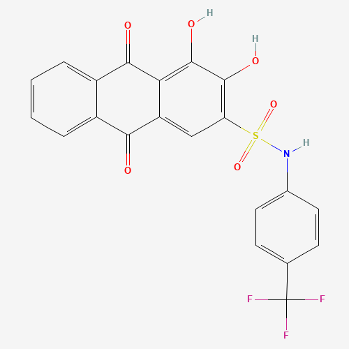 3,4-Dihydroxy-9,10-dioxo-N-(4-(trifluoromethyl)-phenyl)-9,10-dihydroanthracene-2-sulfonamide (CAS: 1313738-90-7) - Chemical Structure and Molecular Formula 