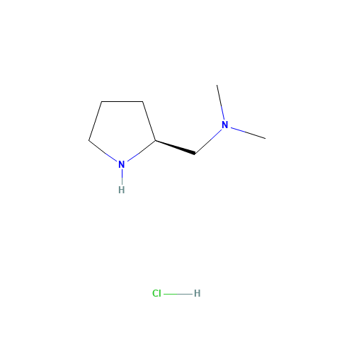 (S)-N,N-Dimethyl(pyrrolidin-2-yl)methanamine hydrochloride (CAS: 1152113-36-4) - Chemical Structure and Molecular Formula 