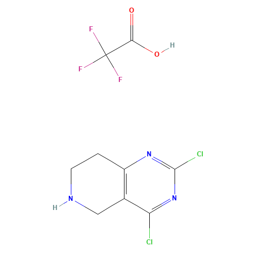 2,4-Dichloro-5,6,7,8-tetrahydropyrido[4,3-d]pyrimidine trifluoroacetate (CAS: 1172930-59-4) - Chemical Structure and Molecular Formula 