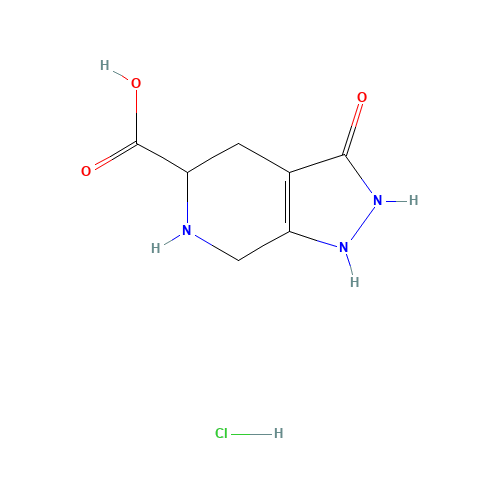 3-Hydroxy-4,5,6,7-tetrahydro-2H-pyrazolo-[3,4-c]pyridine-5-carboxylic acid hydrochloride (CAS: 1313739-01-3) - Chemical Structure and Molecular Formula 