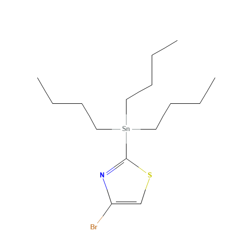 4-Bromo-2-(tributylstannyl)thiazole (CAS: 173978-98-8) - Chemical Structure and Molecular Formula 