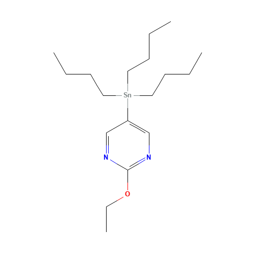 2-Ethoxy-5-(tributylstannyl)pyrimidine (CAS: 1025746-10-4) - Chemical Structure and Molecular Formula 