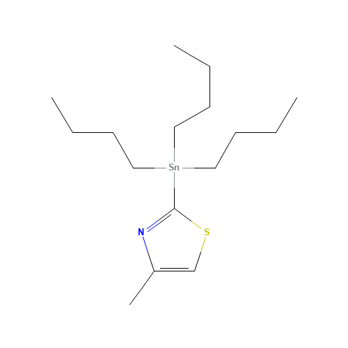 4-Methyl-2-(tributylstannyl)thiazole (CAS: 251635-59-3) - Chemical Structure and Molecular Formula 