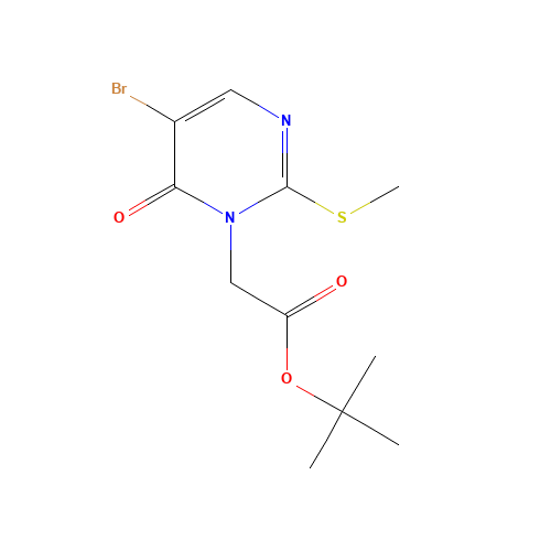 tert-Butyl 5-bromo-2-(methylthio)-6-oxopyrimidine-1-acetate (CAS: 308276-66-6) - Chemical Structure and Molecular Formula 