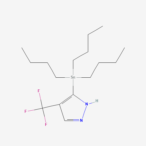 4-(Trifluoromethyl)-5-(tributylstannyl)pyrazole (CAS: 790661-62-0) - Chemical Structure and Molecular Formula 