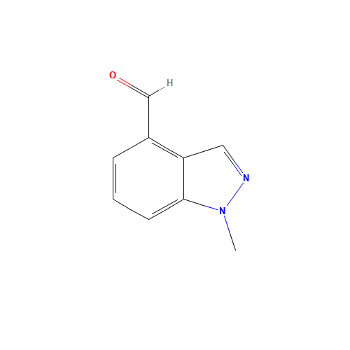 1-Methyl-1H-indazole-4-carboxaldehyde (CAS: 1053655-56-3) - Chemical Structure and Molecular Formula 