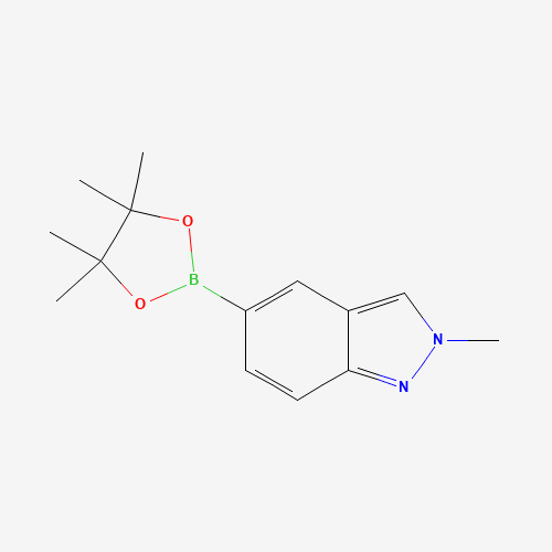 2-Methyl-2H-indazole-5-boronic acid pinacol ester (CAS: 1189746-27-7) - Chemical Structure and Molecular Formula 