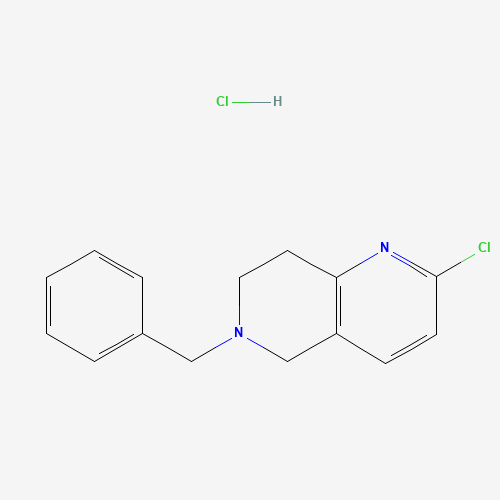 6-N-Benzyl-2-chloro-5,6,7,8-tetrahydro-1,6-naphthyridine hydrochloride (CAS: 1172576-12-3) - Chemical Structure and Molecular Formula 
