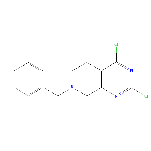 7-Benzyl-2,4-dichloro-5,6,7,8-tetrahydropyrido[3,4-d]pyrimidine (CAS: 1059735-34-0) - Chemical Structure and Molecular Formula 
