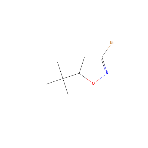 3-Bromo-5-tert-butyl-4,5-dihydroisoxazole (CAS: 128464-85-7) - Chemical Structure and Molecular Formula 