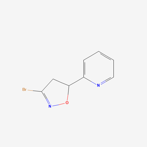 2-(3-Bromo-4,5-dihydroisoxazol-5-yl)pyridine (CAS: 1120215-06-6) - Chemical Structure and Molecular Formula 