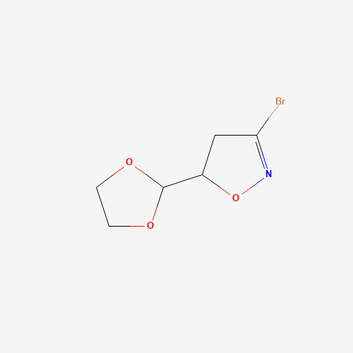 3-Bromo-5-[1,3]dioxolan-2-yl-4,5-dihydroisoxazole (CAS: 1120215-07-7) - Chemical Structure and Molecular Formula 