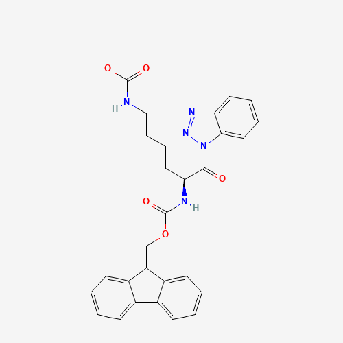 Fmoc-Lys(Boc)-Bt (CAS: 1126433-45-1) - Chemical Structure and Molecular Formula 