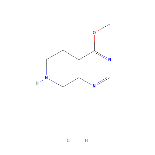 5,6,7,8-Tetrahydro-4-methoxypyrido[3,4-d]pyrimidine hydrochloride (CAS: 1187830-77-8) - Chemical Structure and Molecular Formula 